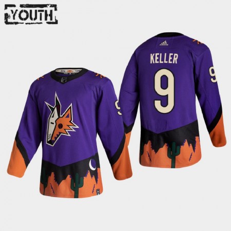 Arizona Coyotes Clayton Keller 9 2020-21 Reverse Retro Authentic Shirt - Kinderen